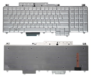 Клавиатура для ноутбука Dell Inspiron 1700 1710 1720 1721 серебристая с подсветкой