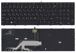Клавиатура для ноутбука HP Probook 450 G5 черная с черной рамкой и подсветкой