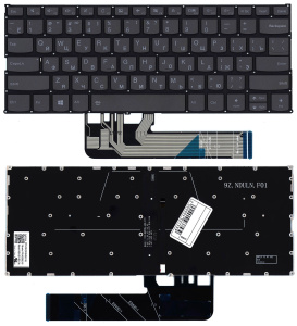 Клавиатура для ноутбука Lenovo Yoga C740-14 черная с подсветкой