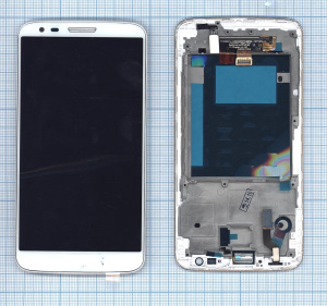 Дисплей для LG G2 D801 белый с рамкой