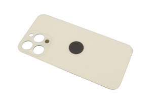 Задняя крышка (стекло) для iPhone 14 Pro Max (A2895) со стеклом камеры (широкий вырез) золотая
