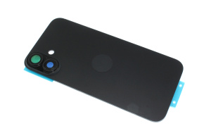 Задняя крышка (стекло) для iPhone 16 Plus (A3290) в сборе со стеклом камеры черная