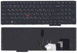 Клавиатура для ноутбука Lenovo Thinkpad S5 Yoga 15 черная с подсветкой