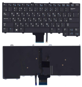 Клавиатура для ноутбука Dell Latitude E7420 черная с подсветкой без указателя