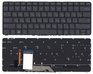 Клавиатура для ноутбука HP Spectre X360 13-4000 черная с подсветкой
