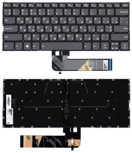 Клавиатура для ноутбука Lenovo Yoga 730-13IKB серая с подсветкой