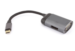 Кабель Type-C на VGA + HDMI + PD