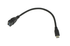 Переходник Type-C на USB 3.0 OTG кабель 25см черный