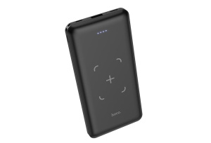 Внешний аккумулятор Powerbank HOCO J50 Surf, с беспроводной зарядкой, 2A, 10000 mAh, черный