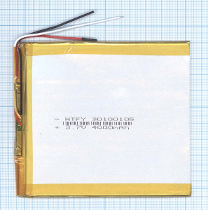 Аккумулятор Li-Pol (батарея) 3*100*105мм 3pin 3.7V/4000mAh