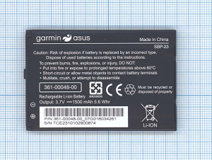 Аккумуляторная батарея SBP-23 для Garmin-Asus nuvifone A10, M10 3,7V 5.6Wh