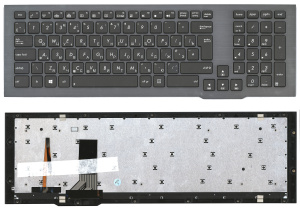 Клавиатура для ноутбука Asus G75V G75VW черная с рамкой и подсветкой