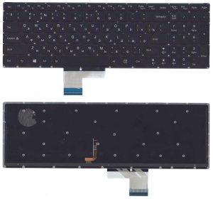 Клавиатура для ноутбука Lenovo Y50-70 черная с подсветкой
