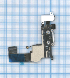 Шлейф разъема питания с аудио-разъемом для iPhone 5S белый