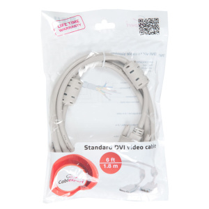 Кабель DVI-D single link Cablexpert CC-DVI-6C, 19M/19M, 1.8м, серый, экран, феррит.кольца