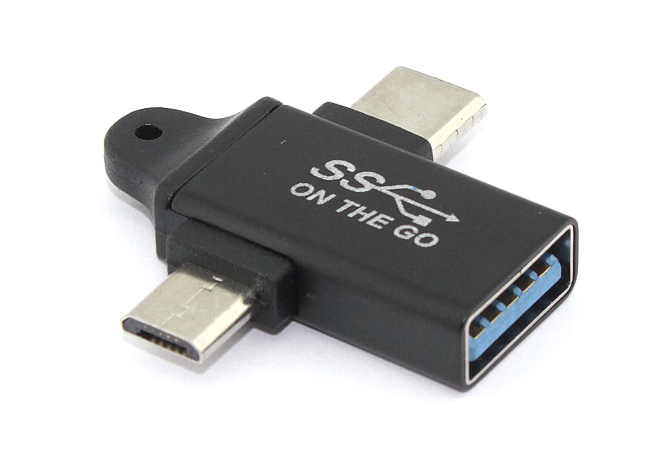 Переходник OTG 2 в 1 Micro USB и Type-C