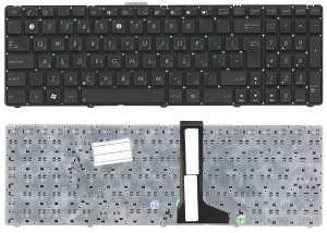 Клавиатура для ноутбука Asus U56E черная без рамки (вертикальный Enter)