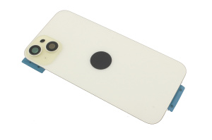 Задняя крышка (стекло) для iPhone 15 Plus (A3094) в сборе со стеклом камеры желтая