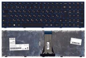 Клавиатура для ноутбука Lenovo IdeaPad G50-70 G50-30 черная с синей рамкой