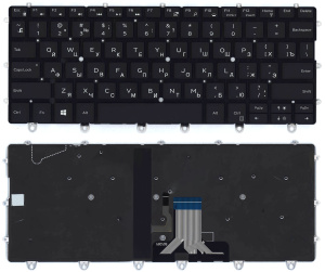 Клавиатура для ноутбука Dell XPS 13 9365 черная с подсветкой