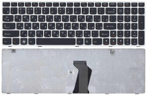 Клавиатура для ноутбука Lenovo Ideapad G580 G585 Z580 Z585 Z780 G780 черная с белой рамкой