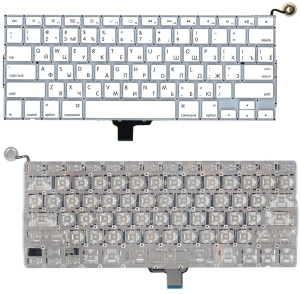 Клавиатура для ноутбука Apple Macbook A1342 2009/2010 белая 13,3" плоский Enter