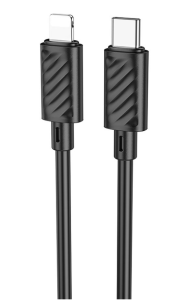 Кабель USB-C HOCO X88 Gratified Type-C-Lightning, 20W, 1м, черный