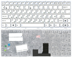 Клавиатура для ноутбука Asus Eee PC 1005HA 1008HA 1001HA 1001px белая с рамкой