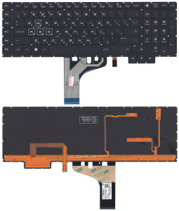 Клавиатура для ноутбука HP Omen 17-AN черная с подсветкой