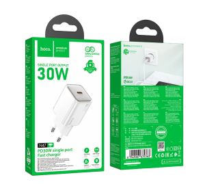 Блок питания (сетевой адаптер) HOCO N47 Glorious 1xUSB-C, 30W, белый