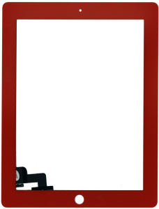 Сенсорное стекло (тачскрин) для iPad 2 (A1395, A1396, A1397) красное