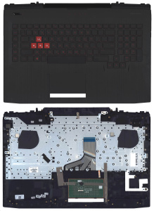 Топкейс для HP Omen 17-AN  красный шрифт (7.4x5.0)