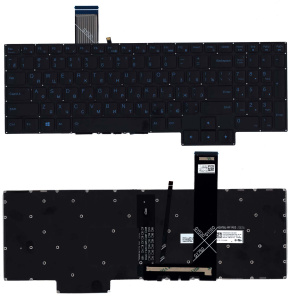 Клавиатура для ноутбука Lenovo Y7000 R7000 Y7000P черная с синей подсветкой