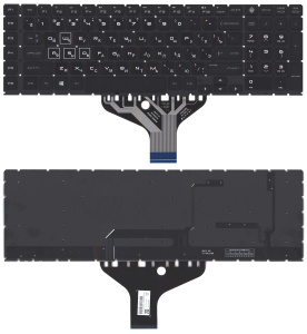 Клавиатура для ноутбука HP Omen 17-CB черная с подсветкой