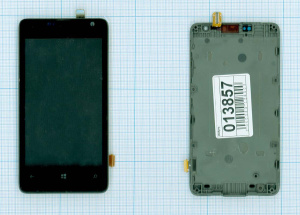 Дисплей для Microsoft Lumia 430 Dual Sim черный с рамкой