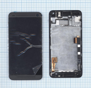 Дисплей для HTC One M7 801e с рамкой черный