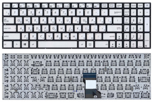 Клавиатура для ноутбука Asus N541, Q501 серебристая с подсветкой