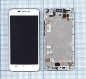 Дисплей для Huawei Ascend G630 белый c рамкой