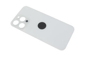 Задняя крышка (стекло) для iPhone 14 Pro Max (A2895) со стеклом камеры (широкий вырез) белая