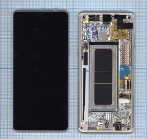Дисплей для Samsung Galaxy Note 8 SM-N950F/DS кленовое золото с рамкой