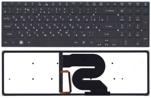 Клавиатура для ноутбука Acer Aspire 8951 5951 черная с подсветкой