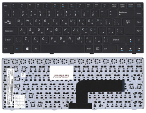 Клавиатура для ноутбука DNS Pegatron B14Y, Clevo W740  черная с рамкой