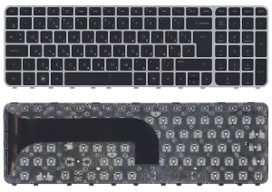 Клавиатура для ноутбука HP Pavilion M6-1000 Envy M6-1100 M6-1200 черная с серой рамкой