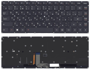 Клавиатура для ноутбука Lenovo Yoga 4 pro Yoga 900 черная с подсветкой