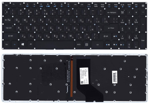 Клавиатура для ноутбука Acer Aspire VN7-593G черная с подсветкой