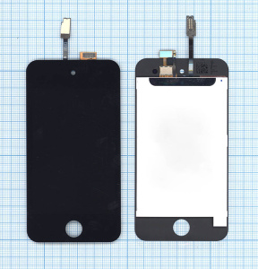 Дисплей для iPod touch 4 в сборе с тачскрином черный