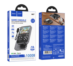 Внешний аккумулятор Powerbank HOCO Q47 Shine + Game Console PD20W, 10000mAh черный