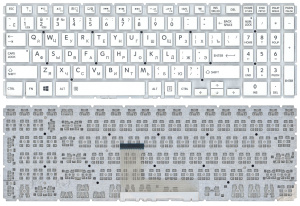 Клавиатура для ноутбука Toshiba Satellite L50-B L50D-B белая без рамки