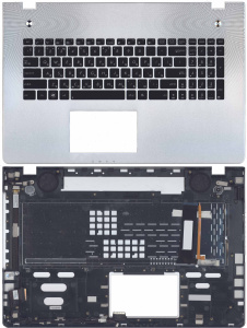 Топкейс для Asus N76V  серебристый с подсветкой