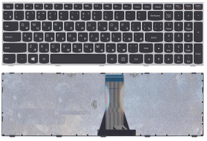 Клавиатура для ноутбука Lenovo IdeaPad G50-70 G50-30 черная с серой рамкой